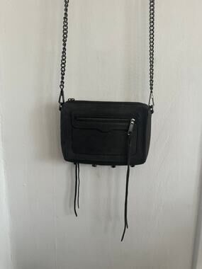 REBECCA MINKOFF Women's Black Leather Studded Crossbody